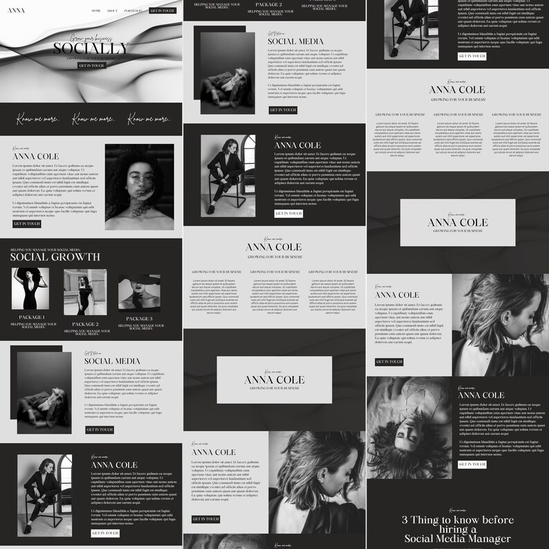 Social Media Manager Website Template Social Media Manager Etsy
