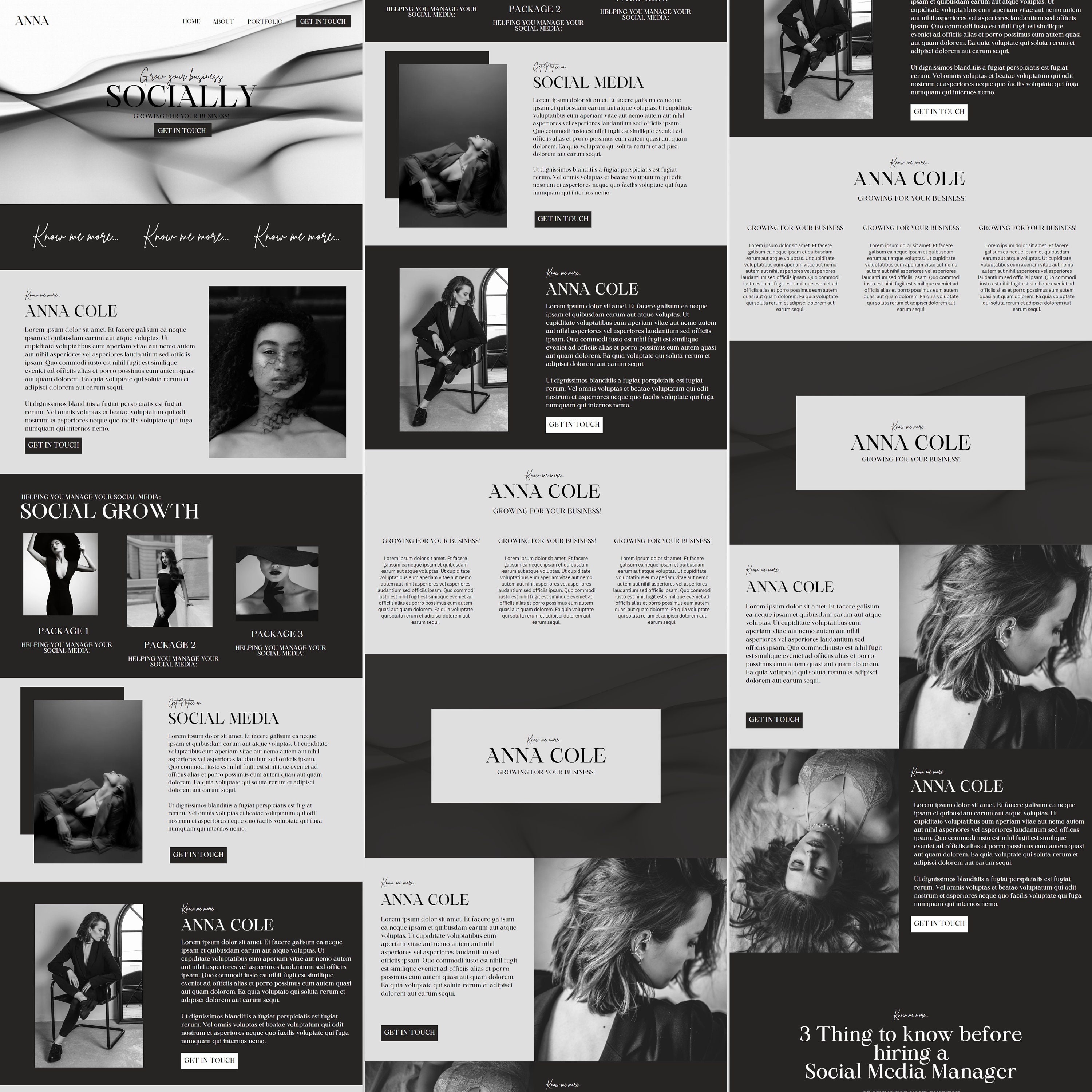 Social Media Manager Website Template Social Media Manager Etsy