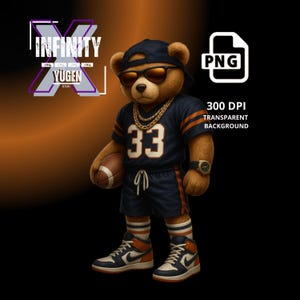 Chicago Football Teddy Bear png, PNG, Football Inspired png, digital download, Football PNG, Football Teddy Bear Ideal for TShirts & Hoodies