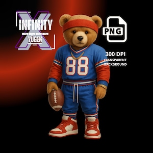 Football Teddy Bear png, PNG, Football Inspired png, digital download, Football PNG, Football Teddy Bear, Ideal for T-Shirts & Hoodies