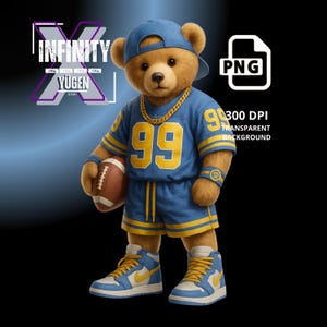 Los Angeles Football Teddy Bear png, Football Inspired png, digital download, Football PNG, Football Teddy Bear Ideal for T-Shirts & Hoodies
