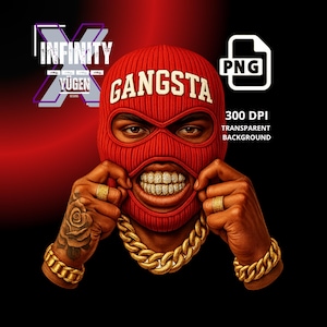 Diamond Gangster PNG Ski Mask Teeth Hustle Guy png Streetwear Style png Streetwear Designs, Money Urban Designs Ski Mask PNG Gangster PNG