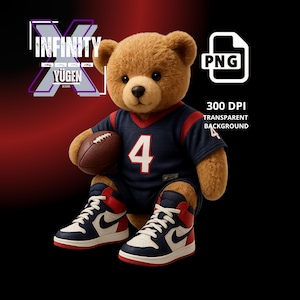 Teddy Bear png, PNG, Football Inspired png, digital download, Football PNG, Football Teddy Bear, Ideal for T-Shirts & Hoodies