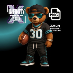 Jacksonville Teddy Bear png, PNG, Football Inspired png, digital download, Football PNG, Football Teddy Bear, Ideal for T-Shirts & Hoodies
