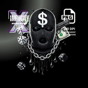 Gangster PNG Ski Mask Hustle Guy png Streetwear Style png Streetwear Designs, Money Urban Designs Ski Mask PNG Gangster PNG