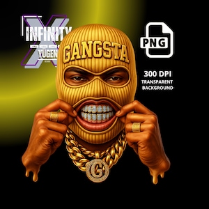 Diamond Gangster PNG Ski Mask Teeth Hustle Guy png Streetwear Style png Streetwear Designs, Money Urban Designs Ski Mask PNG Gangster PNG