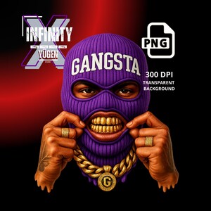 Diamond Gangster PNG Ski Mask Teeth Hustle Guy png Streetwear Style png Streetwear Designs, Money Urban Designs Ski Mask PNG Gangster PNG