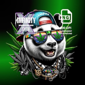 Oso panda fumador 420, gráfico de fumador de marihuana, clipart de gangster de marihuana PNG, sublimación de oso panda de marihuana PNG