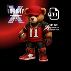 Arizona Football Teddy Bear png, PNG, Football Inspired png, digital download Football PNG, Football Teddy Bear, Ideal for TShirts & Hoodies