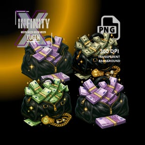 4PNG luxury Money Bag - Digital Download PNG Great for T-shirt Designs and More, Money Png Dollar Png, cash money dollar bill png