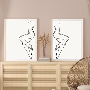 One Line Art Drawing, One Line Art Set Of 2 Minimalistic Wall art Prints, Printable Art Picture, Poster, DIGITAL DOWNLOAD