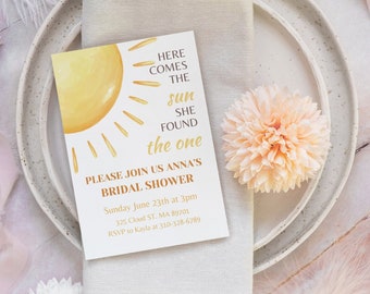 Plantilla de invitación para despedida de soltera Boho Sun (digital)