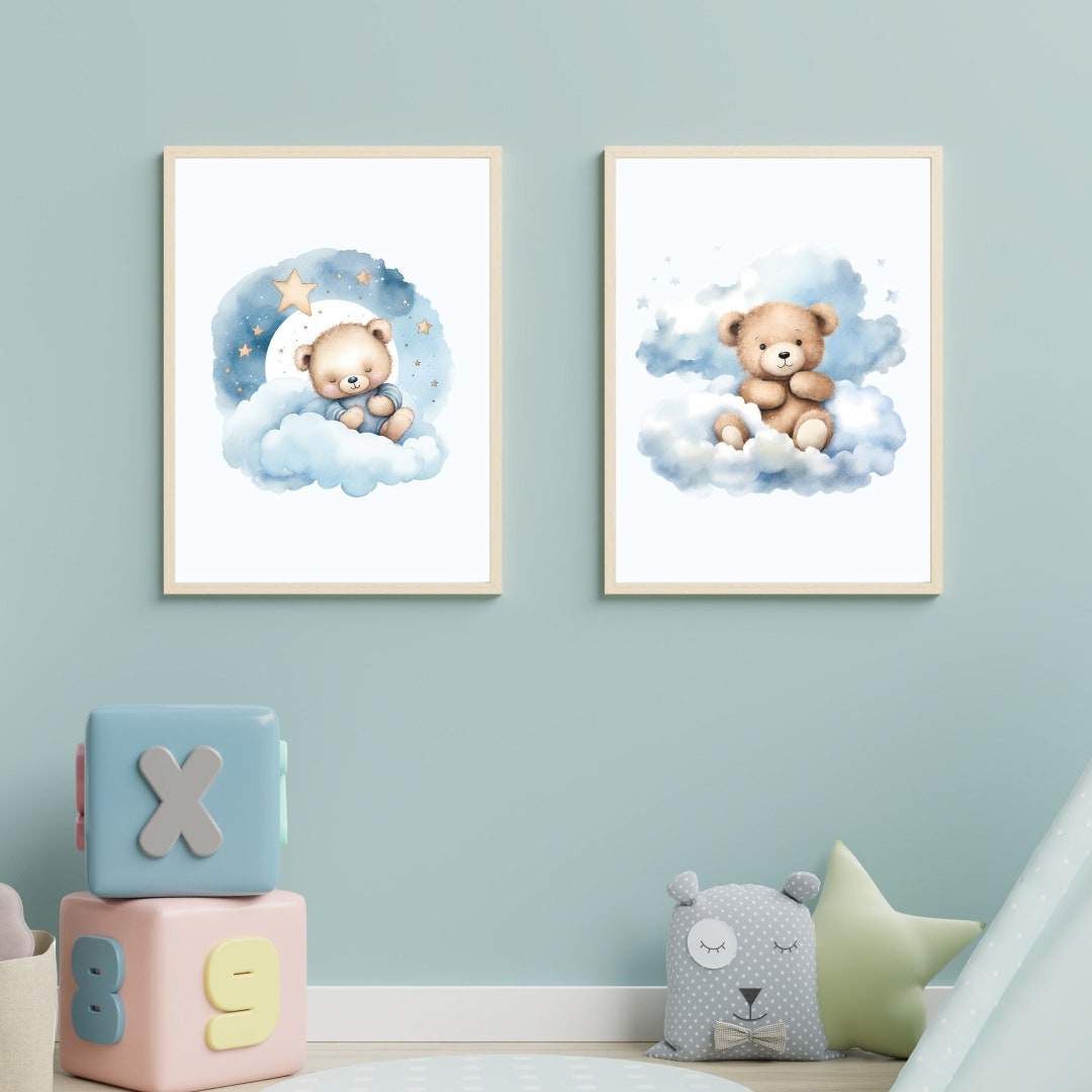 Teddy Bear Nursery Prints | Cute Bear Nursery Decor | Boys Nursery ...