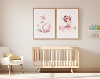 Ballerina Nursery Prints: Pink Ballet Decor (Digital Download)