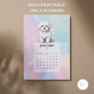 2025 Dog Calendar | 12 Month Calendar | Gift For Dog Lover | Wall calendar | Puppy Calendar | Monthly Calendar | Pet Owner Gift | Funny Dogs