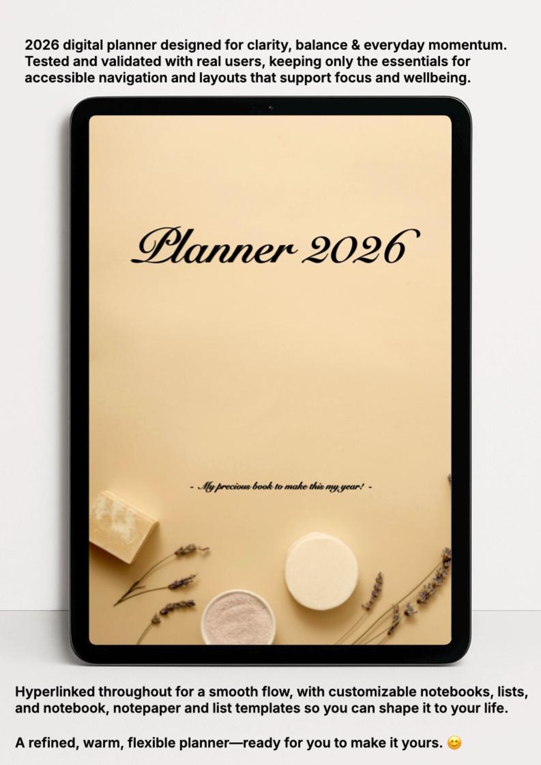2026 Digital Planner I Monday Start | Clean Minimal Layouts for a ...