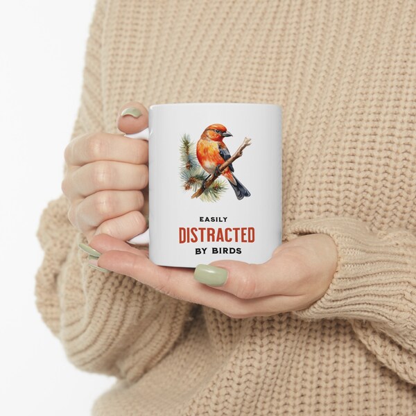 Beaufitul Watercolor Bird Watching Ceramic Mug 11oz