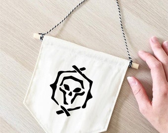 Bandera inspirada en The Sea of Thieves. Athena's Fortunes. Huesos de los segadores . Regalo para fans TSOT.  Bandera pirata para decorar