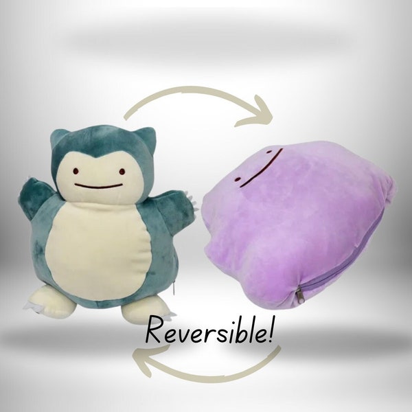 Snorlax/Ditto Reversible  Pokémon Plush - Cute Nintendo Plushie for fans