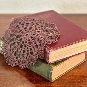Brown Handmade Doily, 7 Inches in Diameter, 100% Cotton, Home Decor