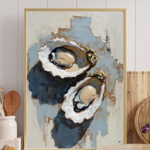 Oyster wall art,Oyster art,Oyster print,Oyster painting,Beach prints,Oyster prints,Long narrow wall art,Printable wall art,Trendy wall art