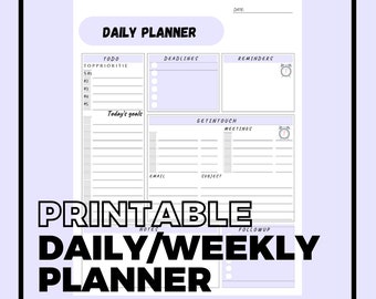 Daily Planner, Weekly Planner, daily sheet, Instant Download, A4/A5/Letter Printable planner, Planner set, Planner Inserts
