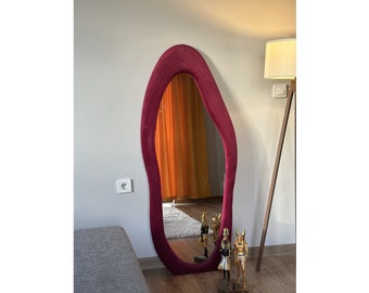 Mirror, Body lenght mirror, Wall mirror, Irregular mirror, Aesthetic wall mirror, Vanity mirror,Handmade framed mirror, A7