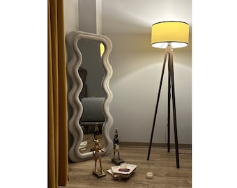 Wavy mirror, Wall mirror, Body lenght mirror, Irregular mirror, Aesthetic wall mirror, Vanity mirror, Home decor,Handmade framed mirror,A6