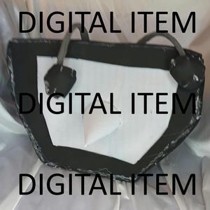 Puede incluir: Un artículo digital en blanco y negro con las palabras "DIGITAL ITEM" en texto negro. El artículo tiene un borde negro y un interior blanco. Tiene dos asas negras.