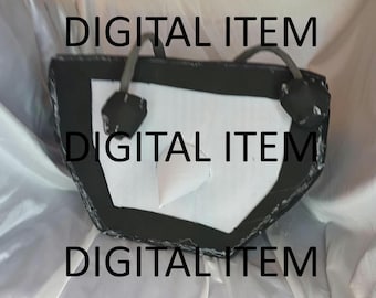 May include: A black and white digital item with the words "DIGITAL ITEM" in black text. The item has a black border and a white interior. It has two black handles.