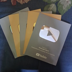 YouTube Play Button Award Decorative / Gift Item Official Silver