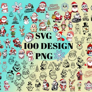 CHRISTMAS mega set SVG/PNG Bundle, christmas reindeer, Santa Claus svg/png clipart, snowman, Christmas cookie, christmas snowflake
