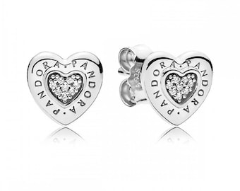 Pandora Silver Heart Stud Earrings Women's: Signature 'Heart of Love Stud Earrings – Adorable & Stunning 925 ALE Item, Trending Now In UK