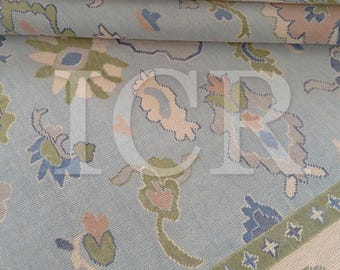 Light Blue Sage Rug Green-Handmade Oushak Rug | Turkish Oushak Area Rug | Vintage Style Floral Oushak Carpet | Living Room Bedroom Rug