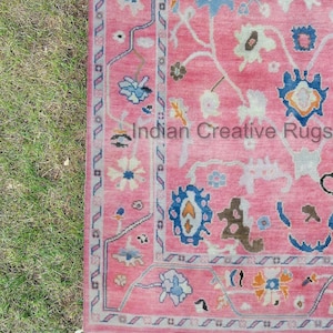 Bubblegum Pink Oushak Rug, Hand Knotted Wool, Made to Order