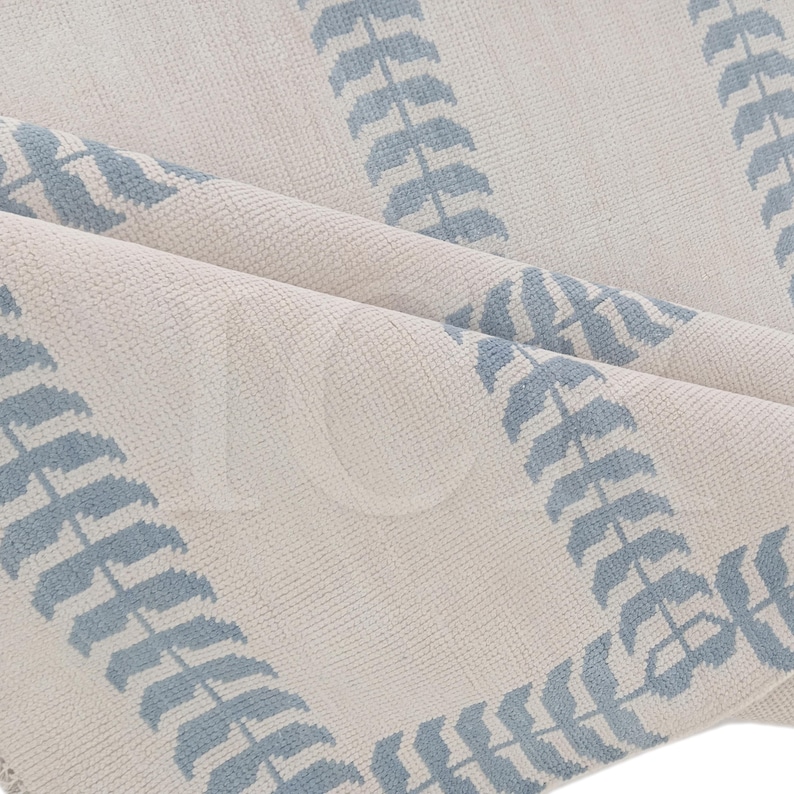 Modern Oushak Rugs: Light Blue & Soft White, Modern Area Rug image 3