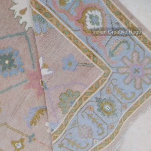 Pastel Pink Blue  5x8,6x9,8x10,9x12 Oushak Made to Order (In Any Size!)Modern Oushak rug/ large area rug/pastel/sage/muted Oushak