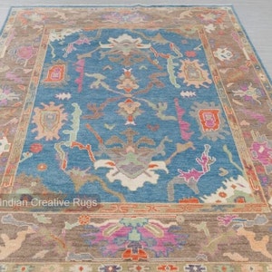 Hand knotted Pink Blue Antique  Oushak Made to Order (In Any Size!!!!)Modern Oushak rug/ large area rug/pastel/sage/muted Oushak.