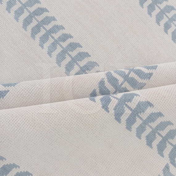 Modern Oushak Rugs: Light Blue & Soft White, Modern Area Rug