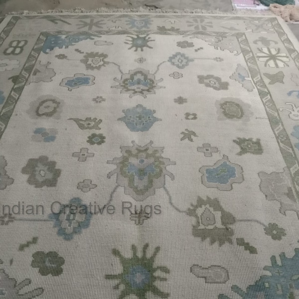 White and Grey  Antique   Modern Vintage  Hand knotted  Oushak Made to Order (In Any Size!!)Modern Oushak rug/ large rugs/muted Oushak.