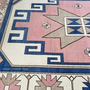 Antique Blue Pink  Hand knotted  Oushak Made to Order (In Any Size!!)Modern Oushak rug/ large area rug/pastel/sage/muted Oushak.