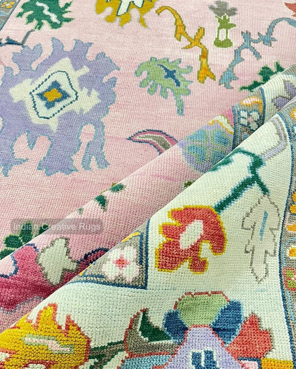Pink Blue Antique Hand knotted Oushak Made to Order (In Any Size!!!!)Modern Oushak rug/ large area rug/pastel/sage/muted Oushak.