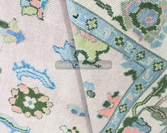 Modern Pink White Antique Hand knotted Oushak Made to Order (In Any Size!!!!)Modern Oushak rug/ large area rug/pastel/sage/muted Oushak.