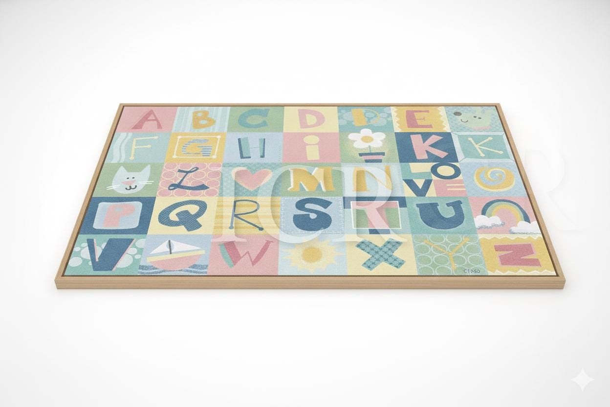 ABCD Alphabet Rugs for Baby Nursery Area Rugs . - Etsy