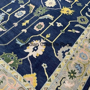 Modern Hand Knotted Oushak Blue Green 5x8,6x9,8x10,9x12  Made to Order (In Any Size!) Oushak rug/ large area rug/pastel/sage/muted Oushak.