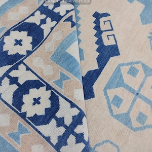 Hand knotted  Blue White Modern Oushak   Made to Order (In Any Size!)Modern Oushak rug/ large area rug/pastel/sage/muted Rug