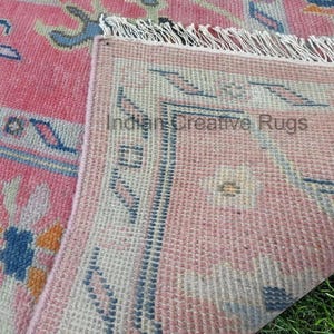 Bubblegum Pink Oushak Rug, Hand Knotted Wool, Made to Order
