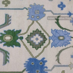 Modern Bleech Blue Hand knotted Oushak Made to Order (In Any Size!!!!)Modern Oushak rug/ large area rug/pastel/sage/muted Oushak
