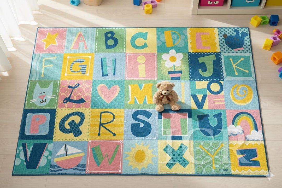 ABCD Alphabet Rugs for Baby Nursery Area Rugs . - Etsy