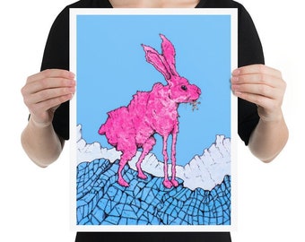 Print &quot;Pink Siberian Hare&quot;